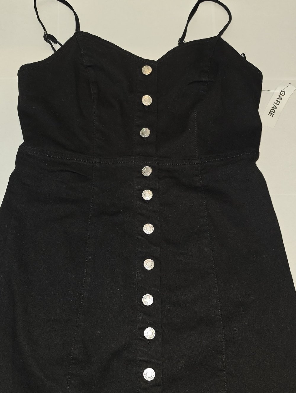 Garage Black Button-Font Mini Dress